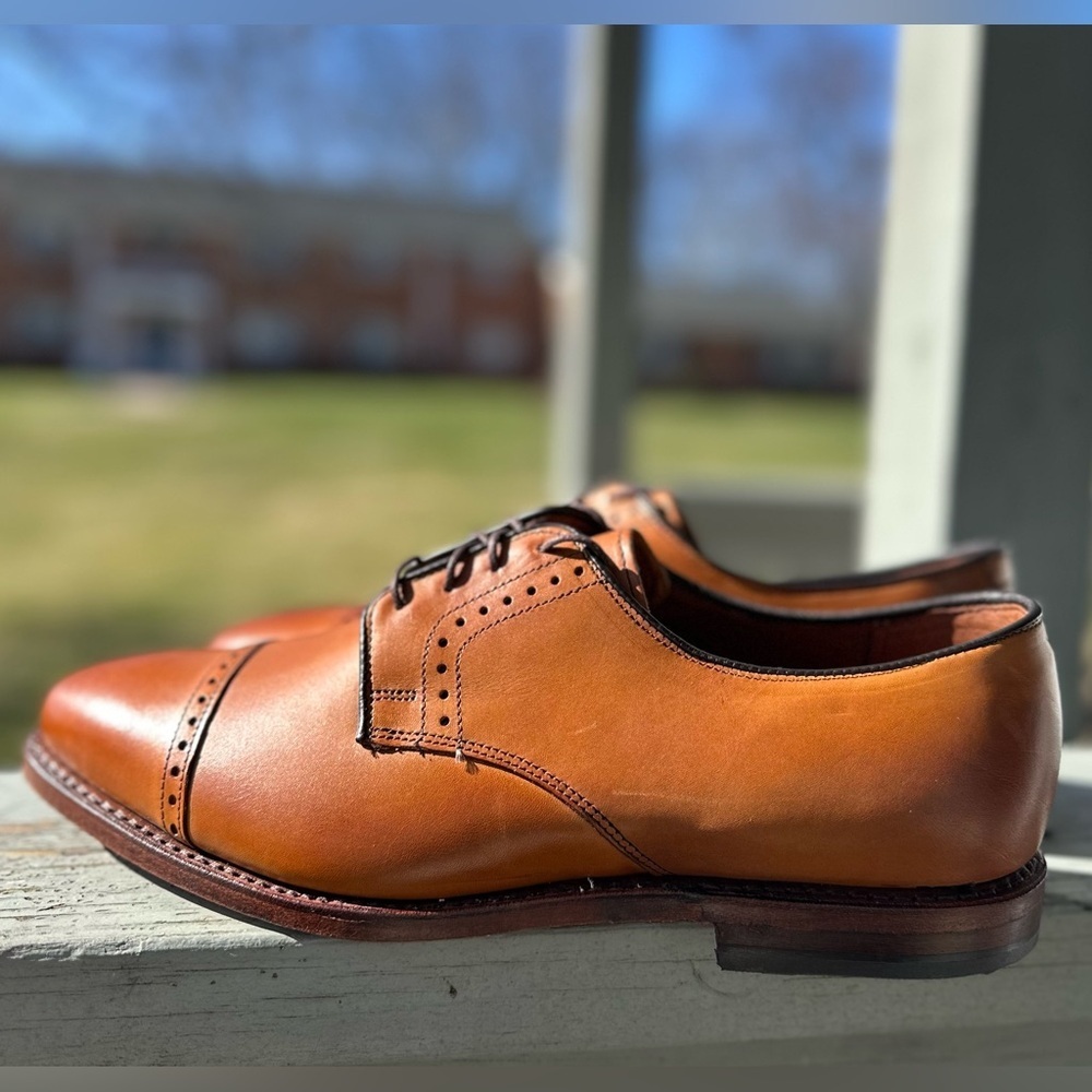 ALLEN EDMONDS NWOB 10.5 Clifton Cap Toe Lace Up Oxford Walnut Calfskin Shoes USA